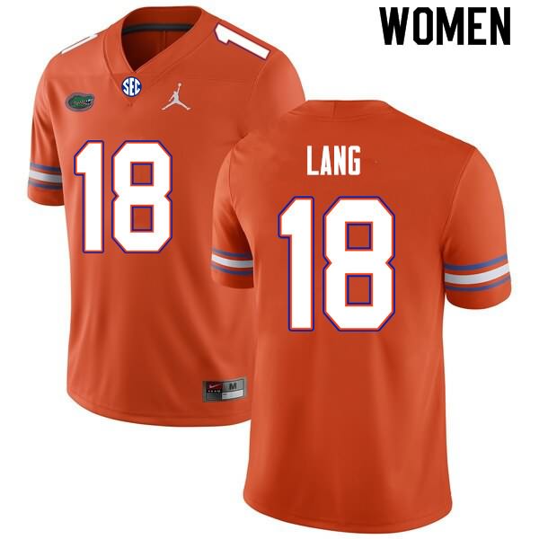 Women's NCAA Florida Gators Dante Lang #18 Stitched Authentic Nike Orange College Football Jersey MGP7665FO